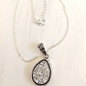Water drop Oval Charm necklace Simple elegance jewelry